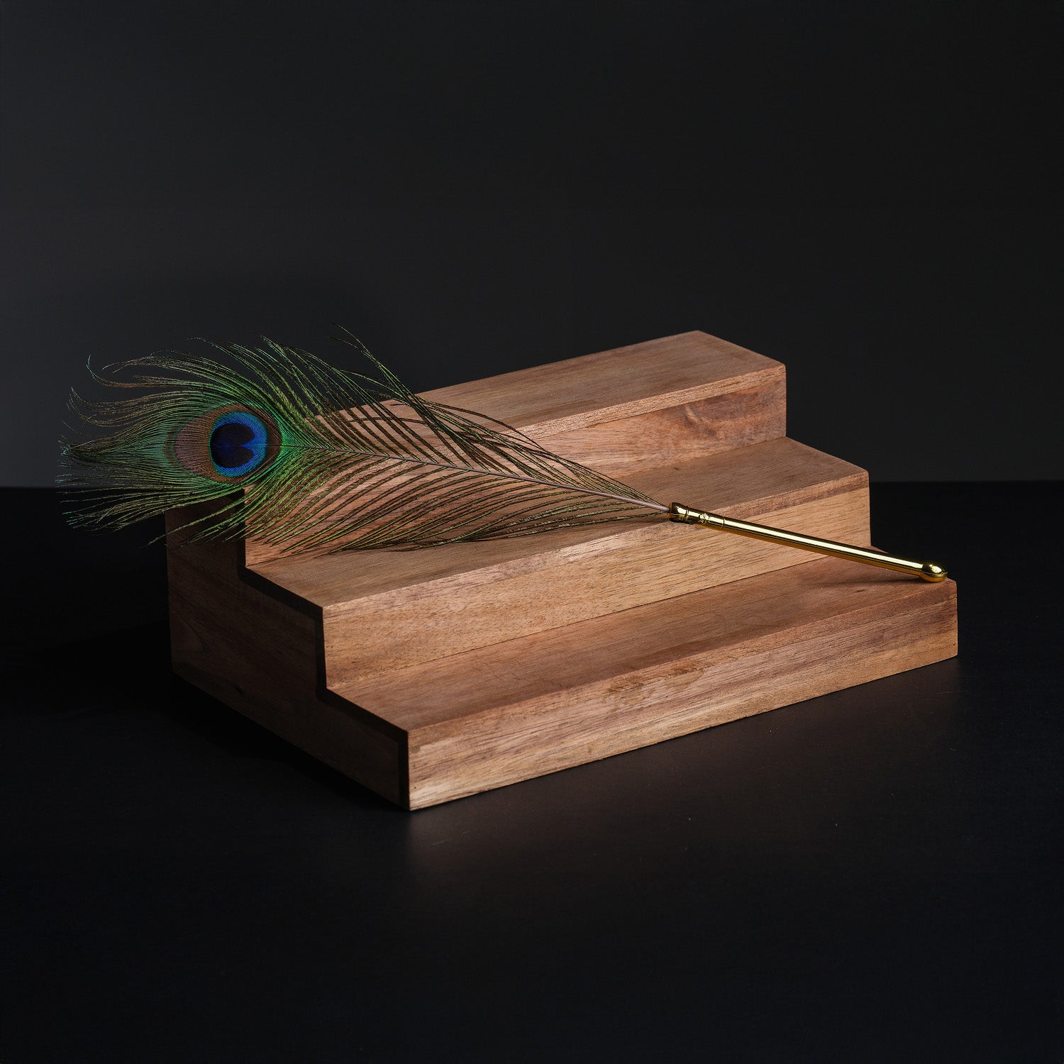 Peacock Feather Teaser Stick – Sensory Play Feather Toy